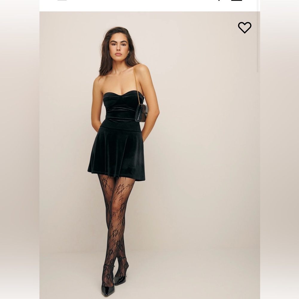 Reformation velvet black dress